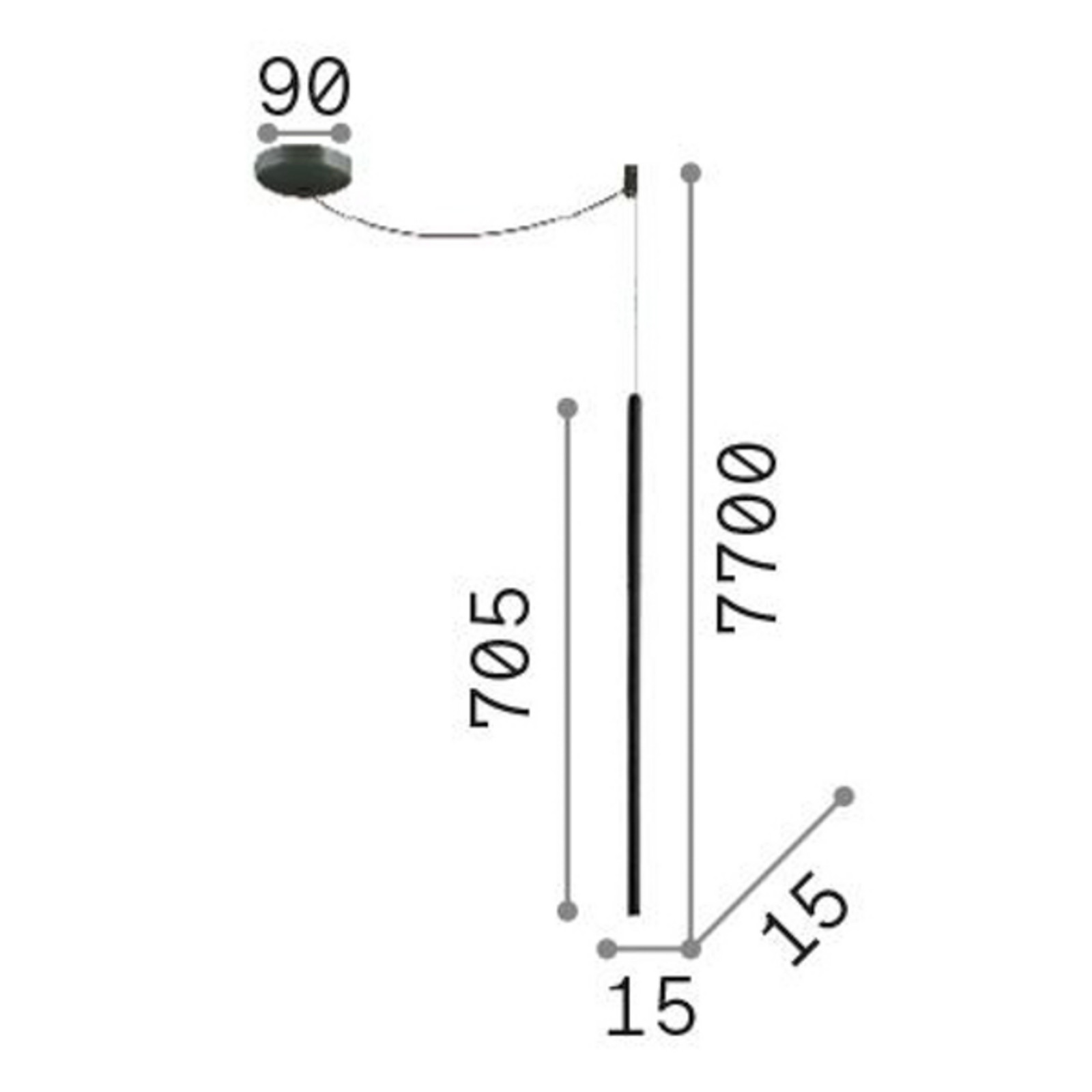 Ideal Lux LED suspendat cu LED Filo de culoare alamă cablu lung