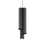 Lampada LED a sospensione IDEAL LUX Dorica, nera, Ø 9 cm, metallo, a 3 luci