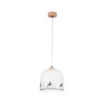 KOLARZ Chalet hanging light, white/deer grey, Ø 25 cm, glass