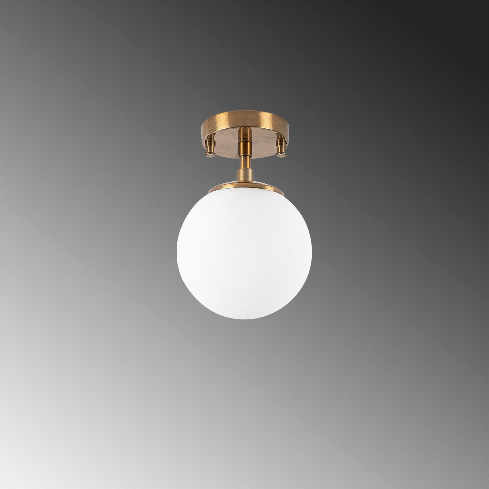 Atmaca 10220 ceiling lamp, gold-coloured antique, opal glass Ø 15 cm