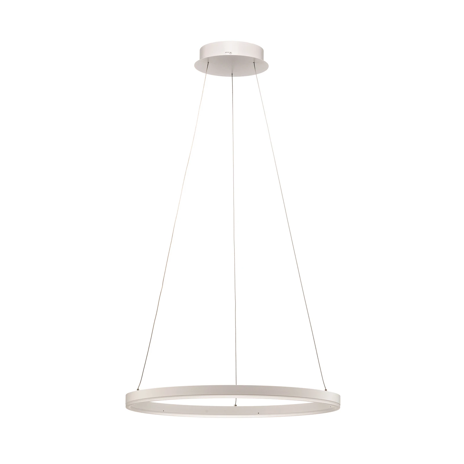 Arcchio LED-visoka svetilka Albiona, bela, 1 obroč, Ø 60 cm