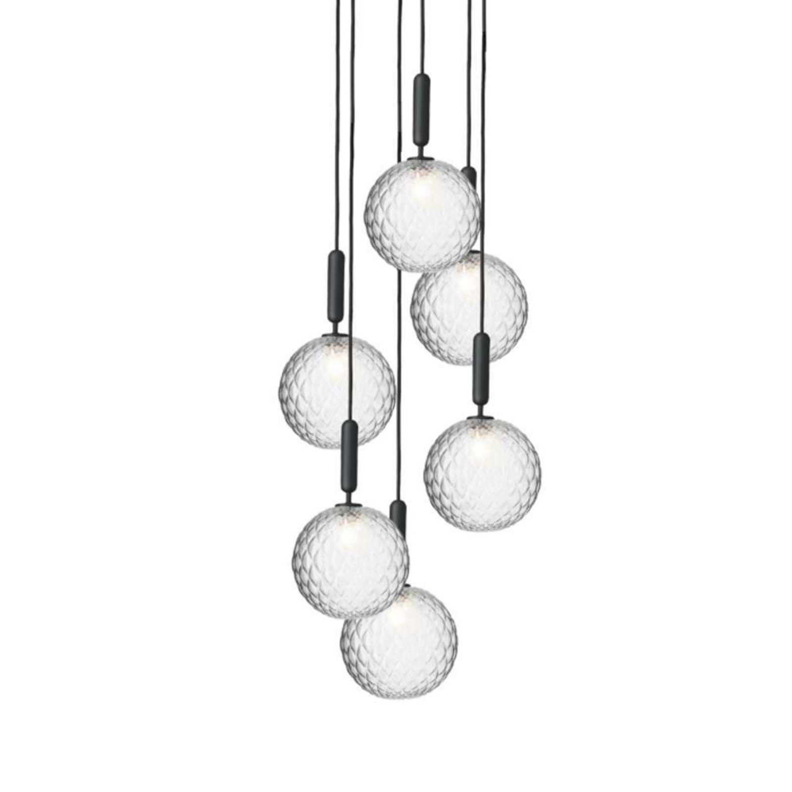 Miira 6 Lampadario Large Rock Grey/Optic Clear - Nuura