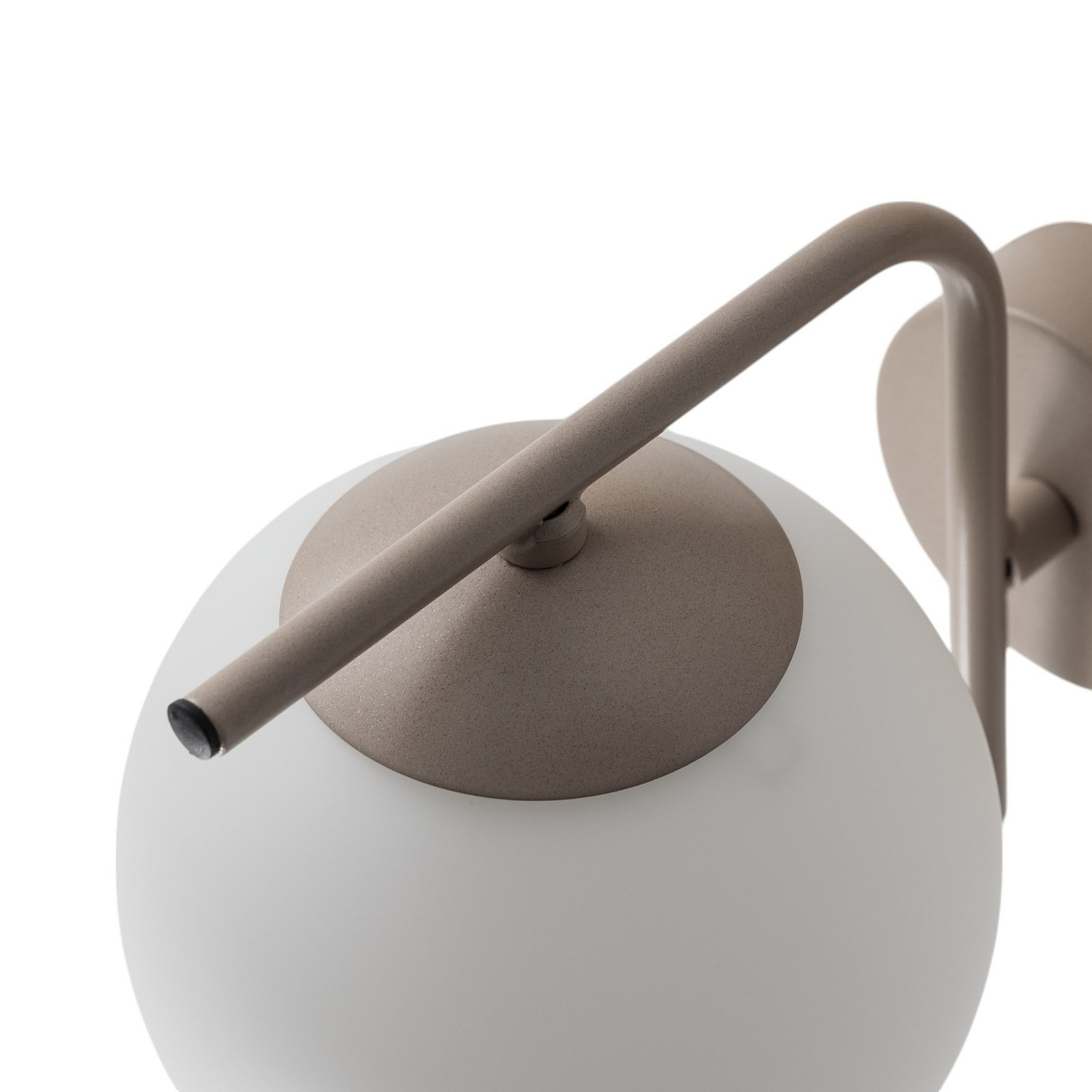 Applique murale Aurora, beige, verre, hauteur 17 cm, boule, E14
