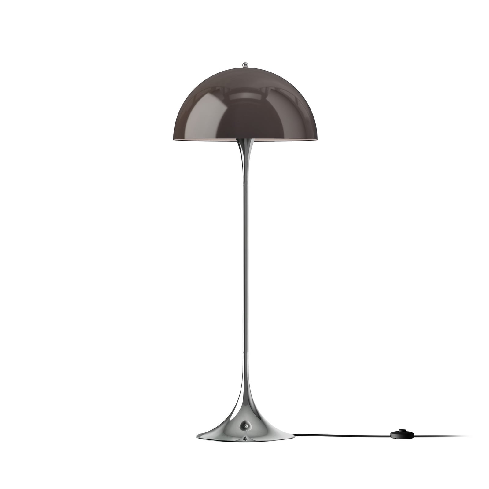Panthella-maavalaisin, ruskea/kromi, korkeus 129 cm – Louis Poulsen Panthella-maavalaisin, ruskea/kromi, korkeus 129 cm – Louis Poulsen