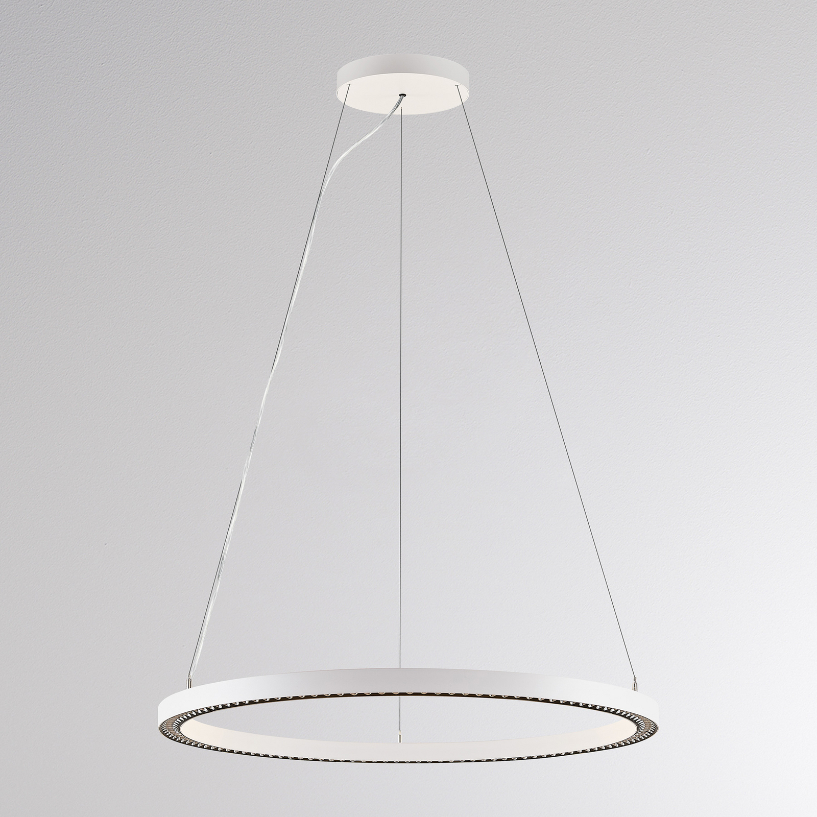 LED-riippvalgusti PERFORA PRO L, Ø 91 cm, valge, DALI üles/alla, CCT