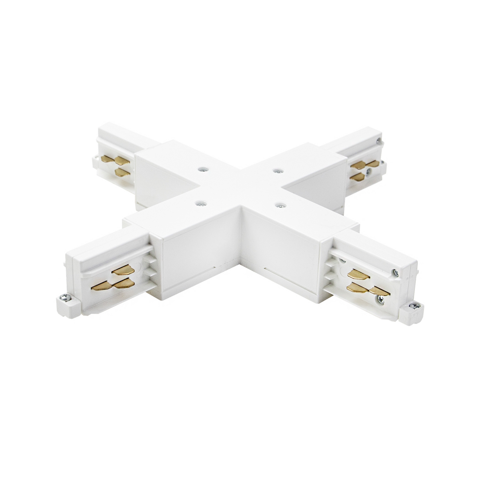 Conector en cruz BRUMBERG blanco para el sistema de rieles ONETRACK