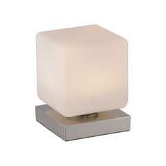 Paul Neuhaus LED-bordlampe Dadoa, stål, glas, dæmpbar