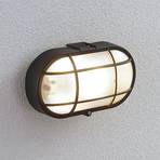 Alisha outdoor wall lamp, oval, black