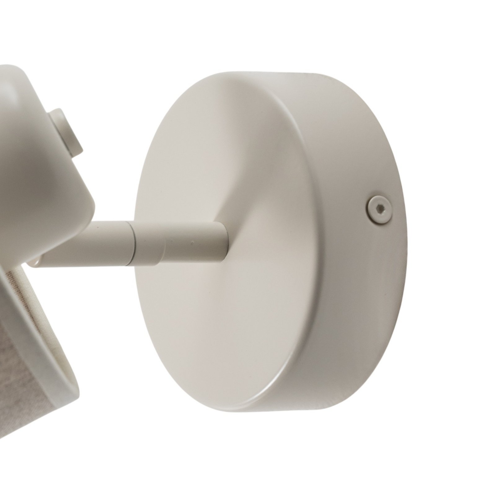 Стенно осветление Suerte, кремаво бяло, ленен текстил, височина 18 cm, E14