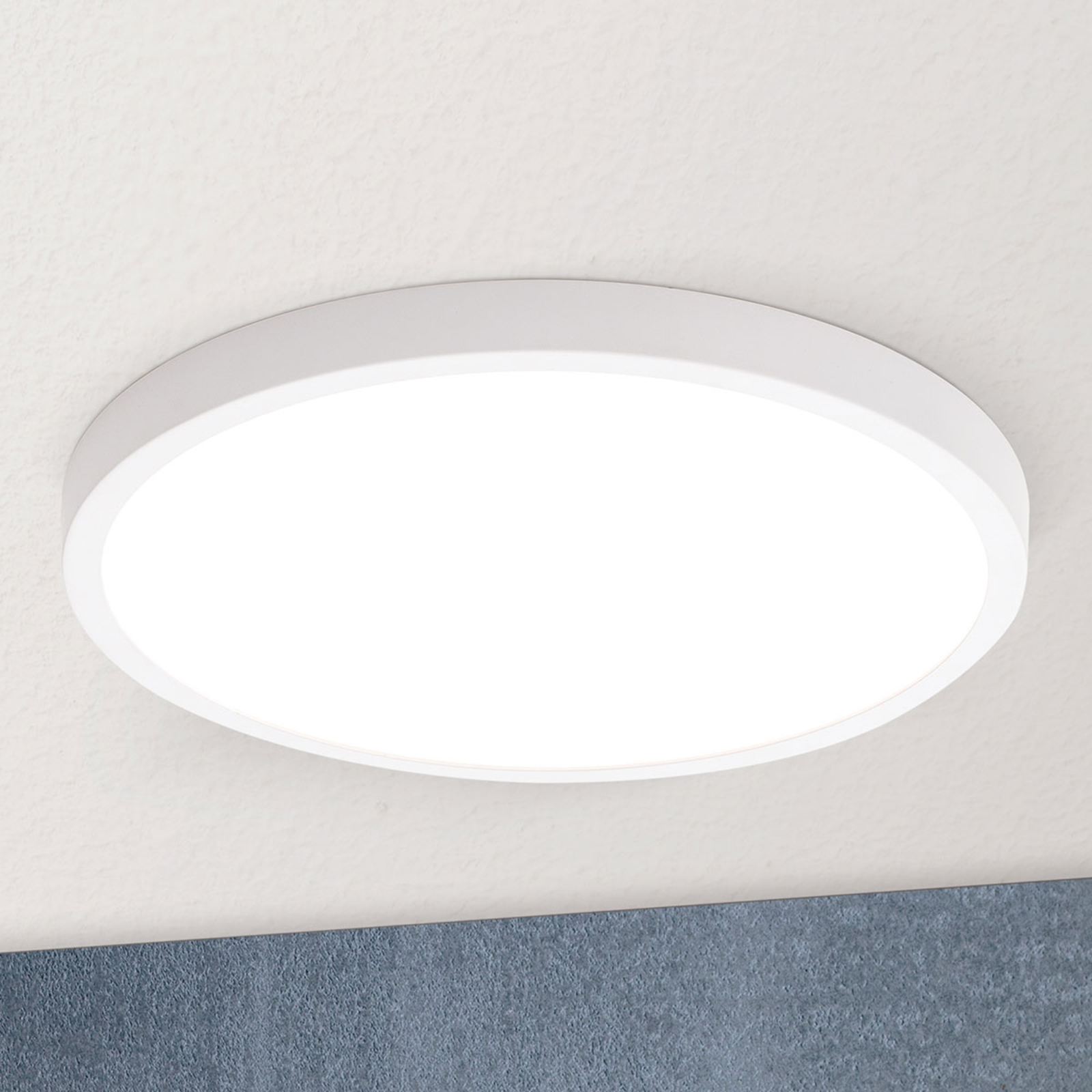 Orion Vika LED ceiling light, round, white, Ø 30 cm, for Living / Dining Room, aluminium, plastic, 25 W, energy efficiency: A+, H: 2.4 cm