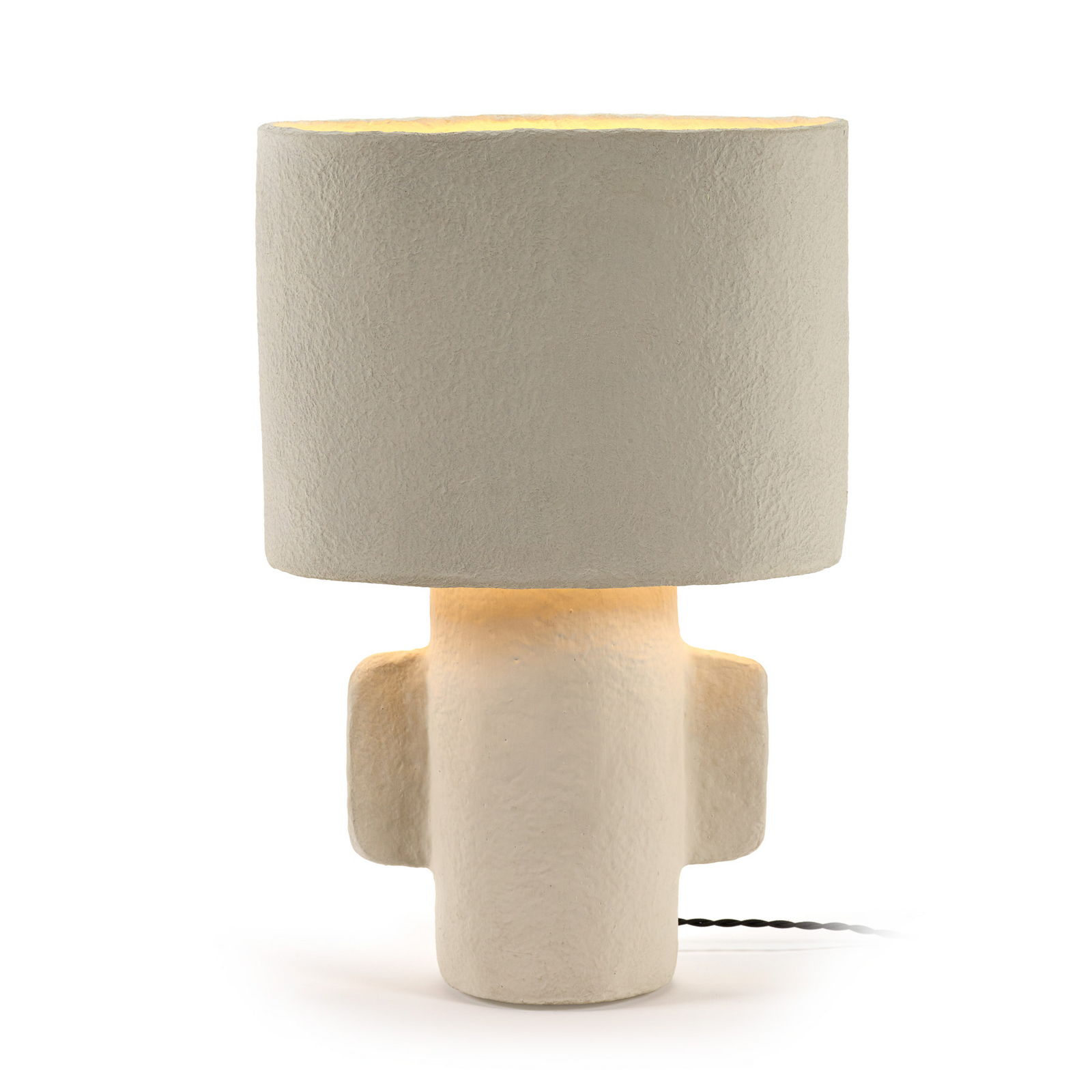 01 M WHITE EARTH bordlampe, hvid, papmaché, højde 54 cm, E27 – Serax