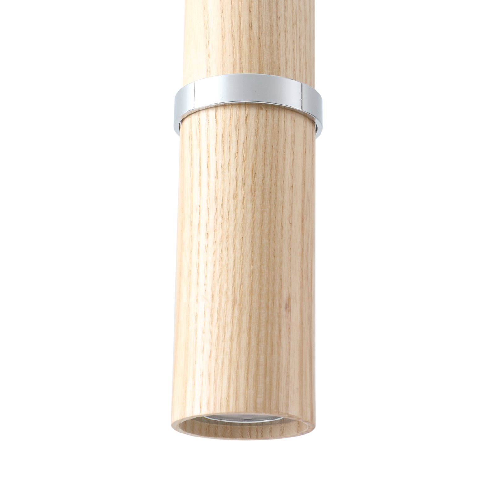 Závesné svietidlo Lucande LED Nojus, 4 svetlá, drevo, hore/dole, 95 cm