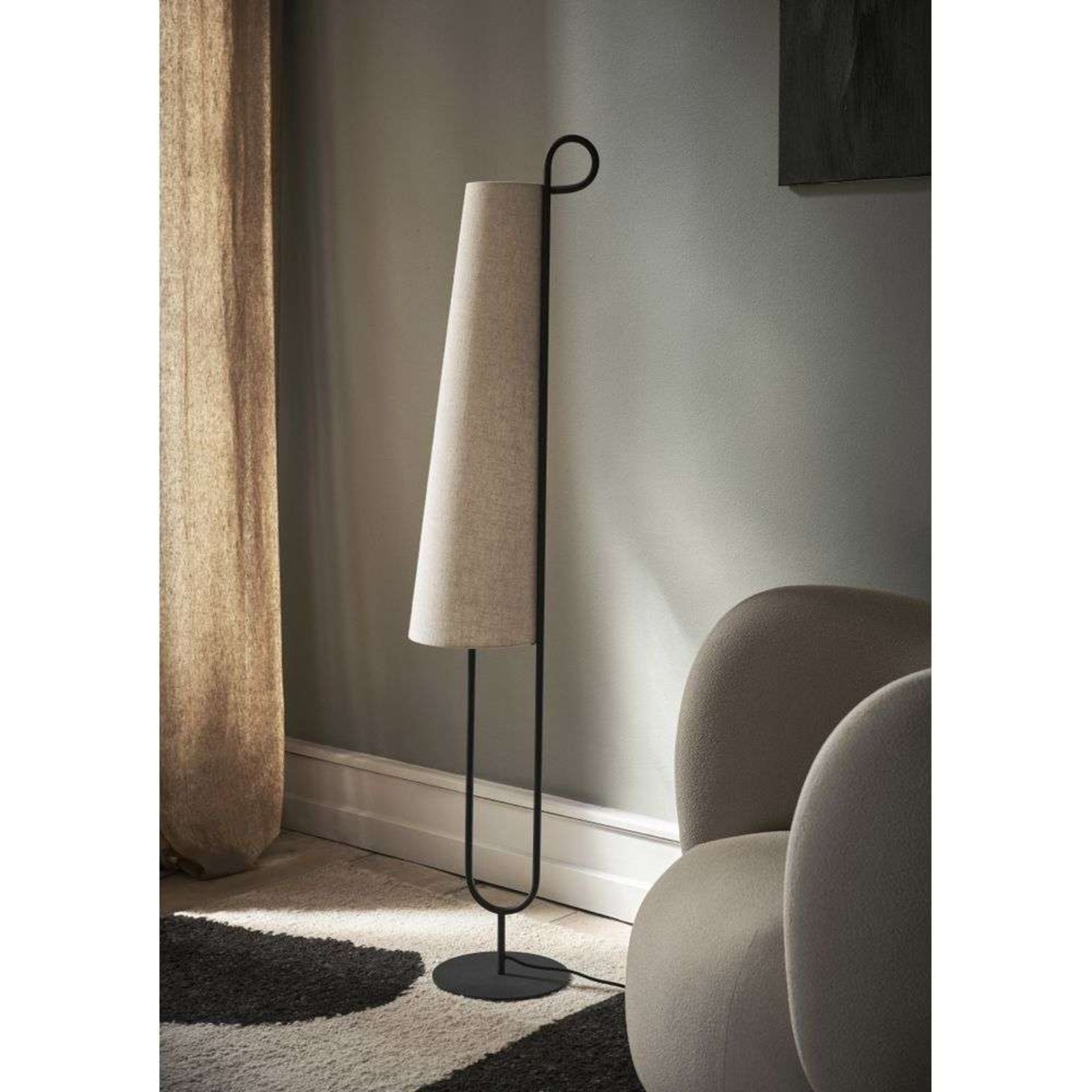 Ancora Lampadar Black/Natural - ferm LIVING