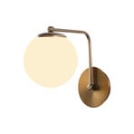 Wandlamp Daisy 146-A, goud, kap van opaalglas