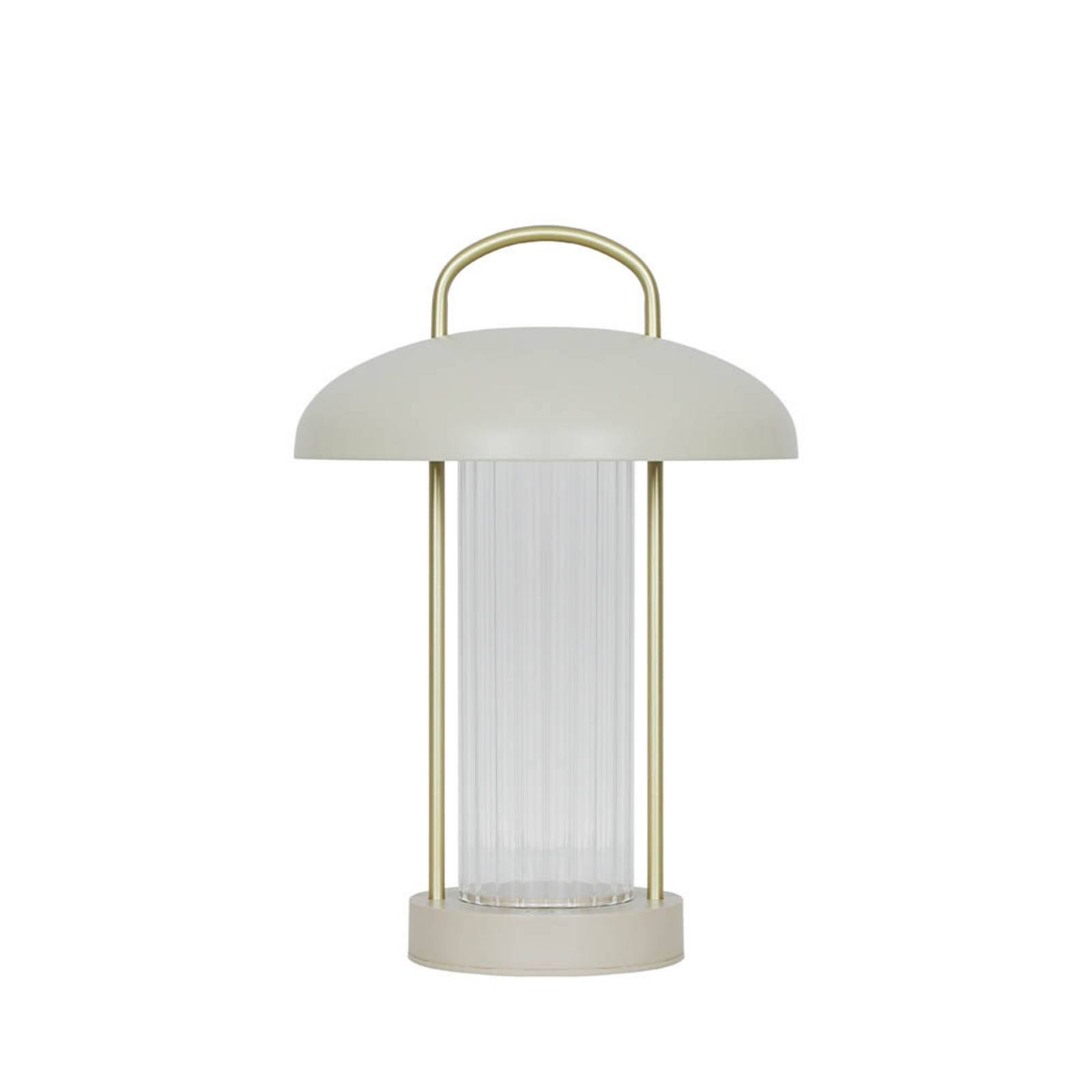 LED-Akku-Tischleuchte Mirano, beigefarben, Höhe 29 cm Metall