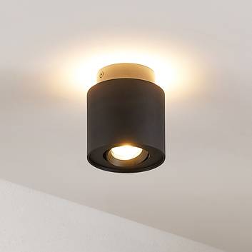 Arcchio Walisa LED-loftlampe, rund, sort