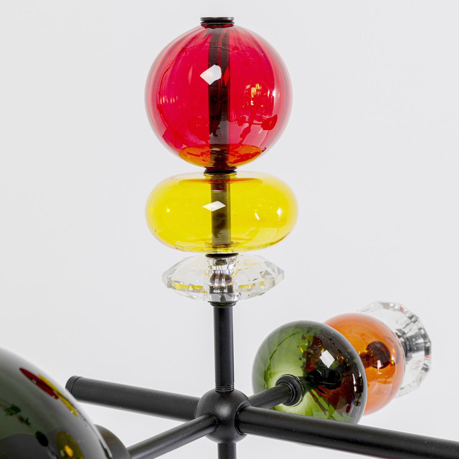 KARE Suspension Mazzo Otto, verre multicolore, à 8 lampes