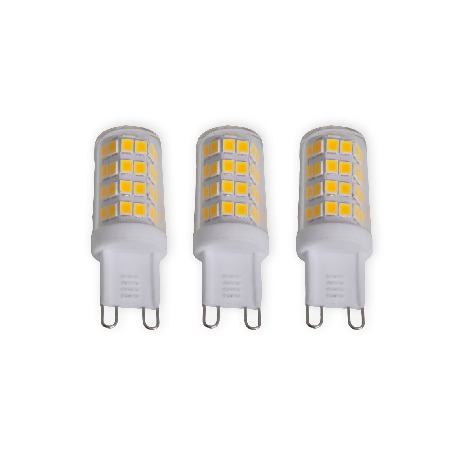 LED bi-pin G9 3W, blanco cálido, 330 lúmenes 3 ud