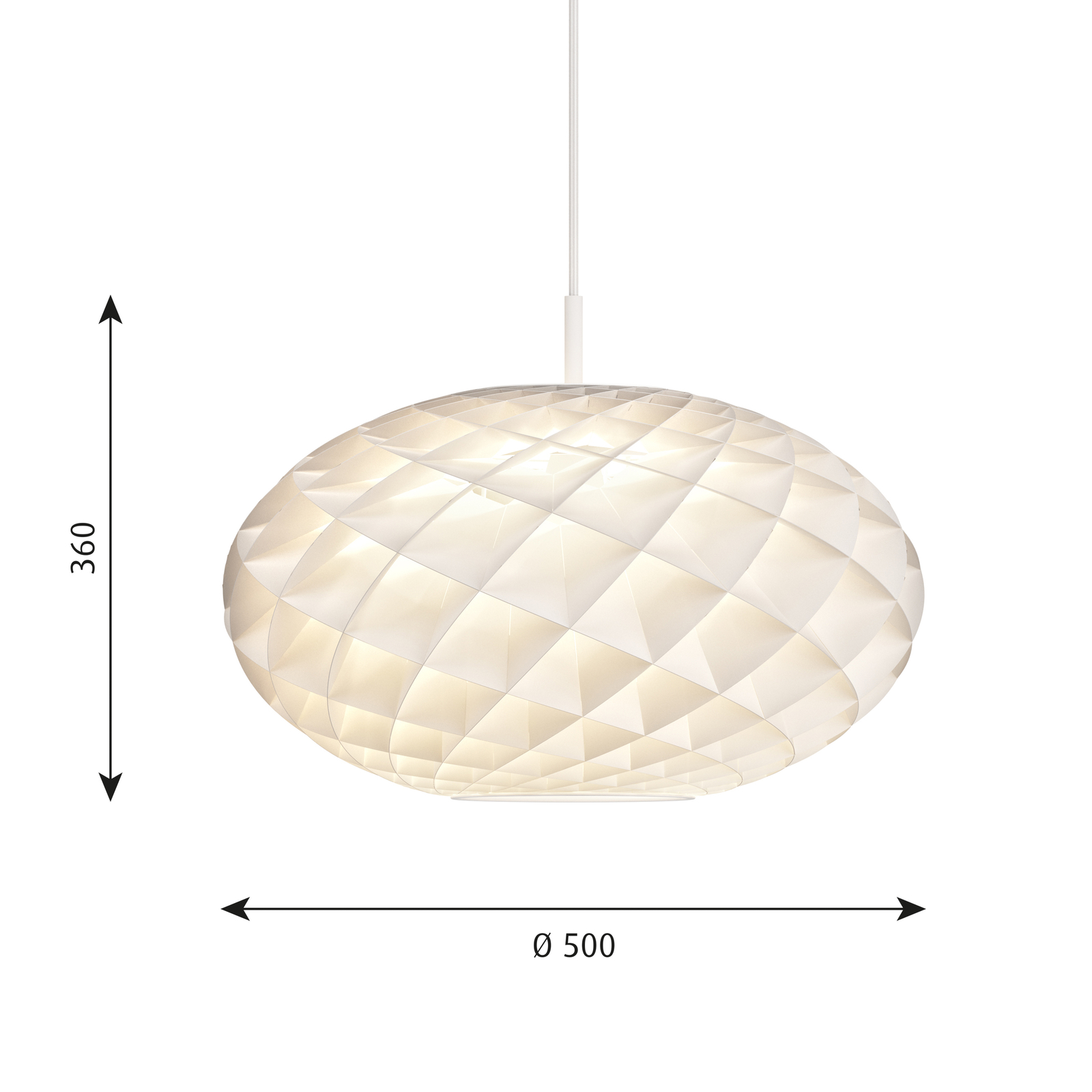 Louis Poulsen Patera Oval LED biela Ø 50 cm 2700 K