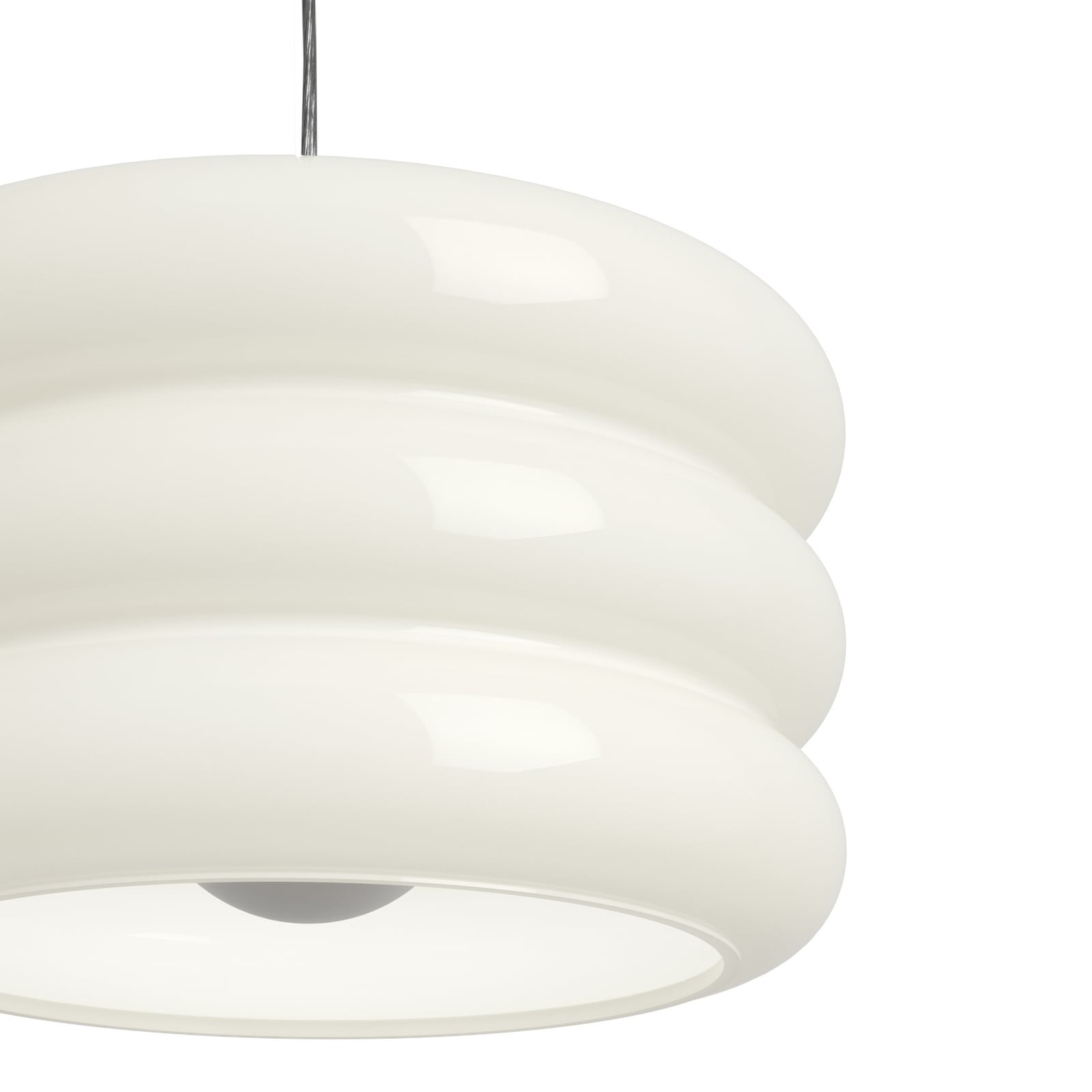 Candeeiro suspenso Tortora, branco, Ø 20 cm, vidro, E27 Candeeiro suspenso Tortora, branco, Ø 20 cm, vidro, E27