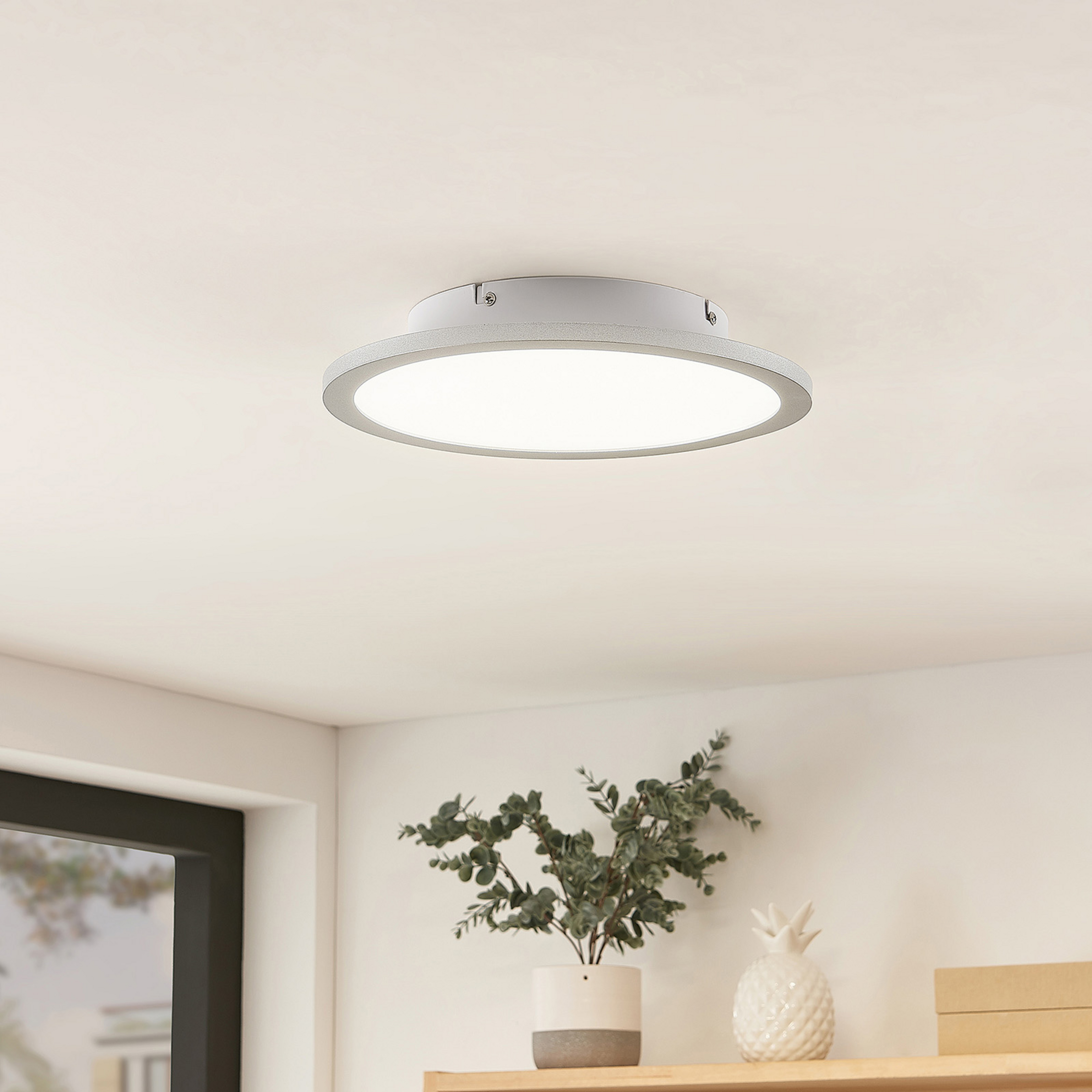 Lindby LED-Deckenlampe Narima, 4.000 K, klein, silber