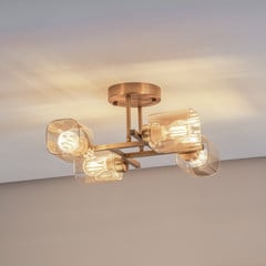 Laevalgusti Horia antiik kuld/kollane 44x44 cm klaas/metallist 4-valgusti