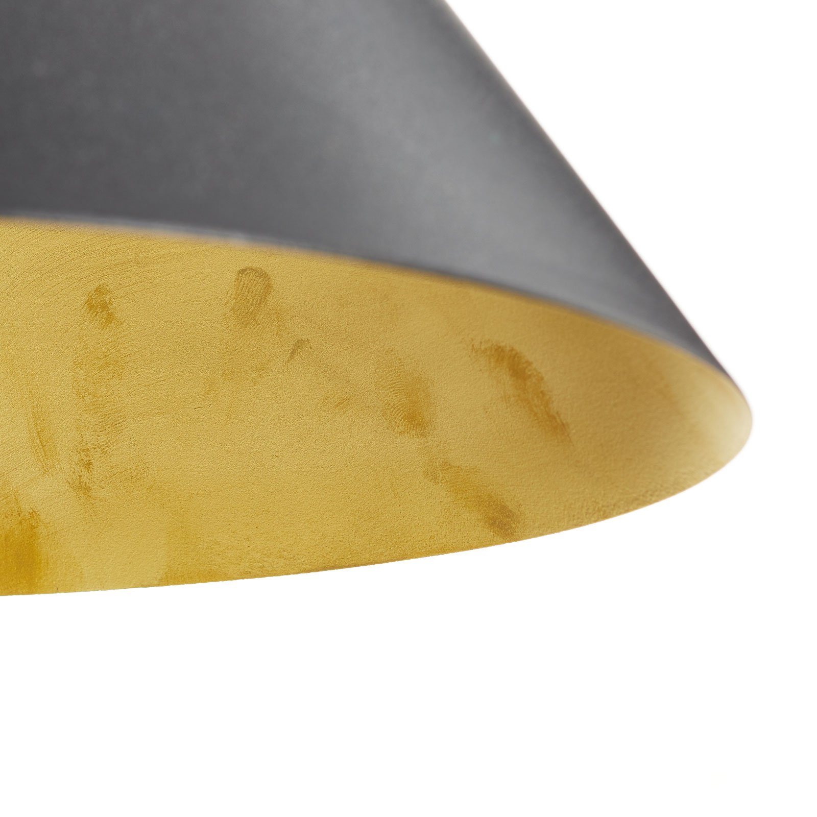 Lucande Caris lámpara colgante Ø30cm negro/oro