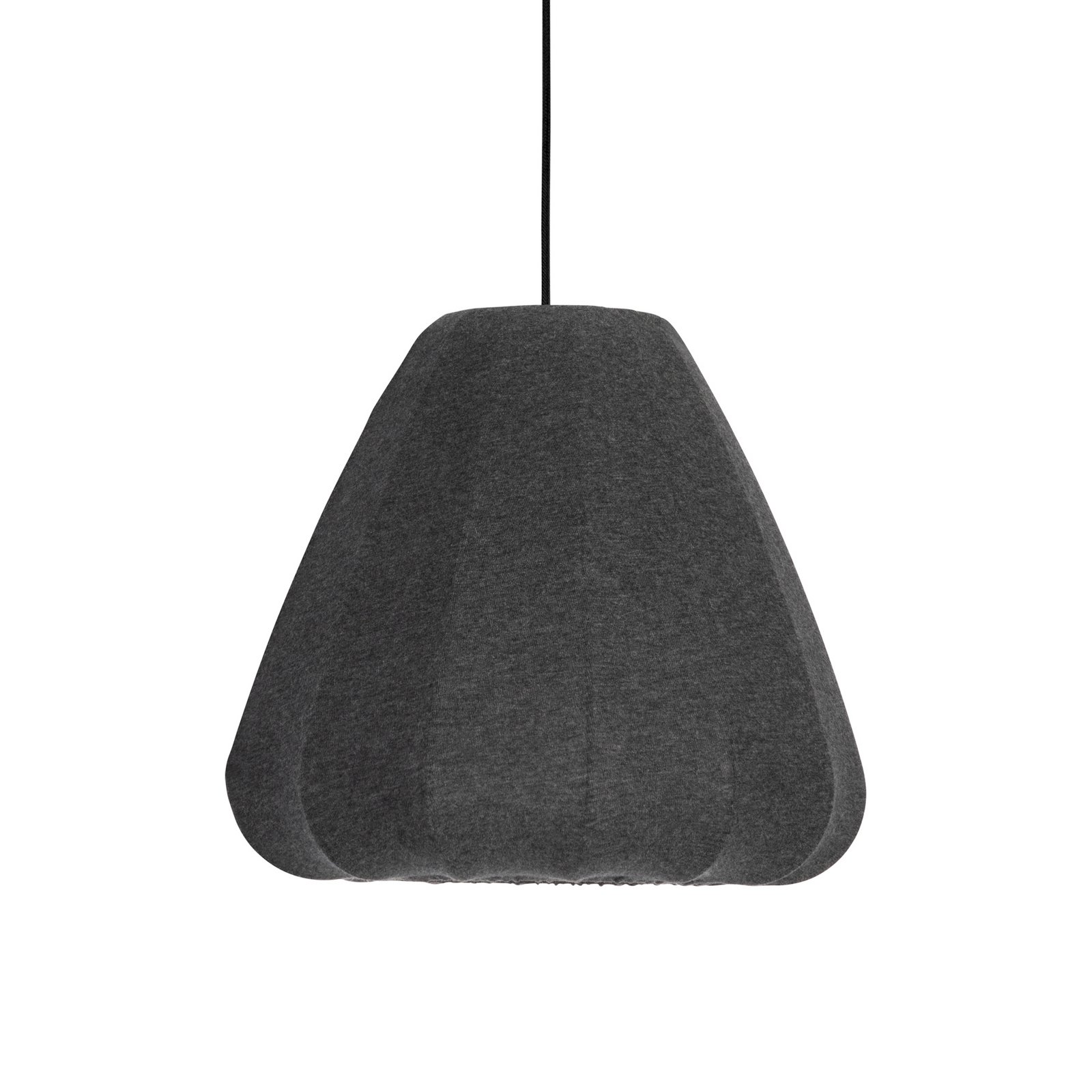 Candeeiro de suspensão Barlaston, Ø 35 cm, preto/cinzento, metal, tecido Candeeiro de suspensão Barlaston, Ø 35 cm, preto/cinzento, metal, tecido