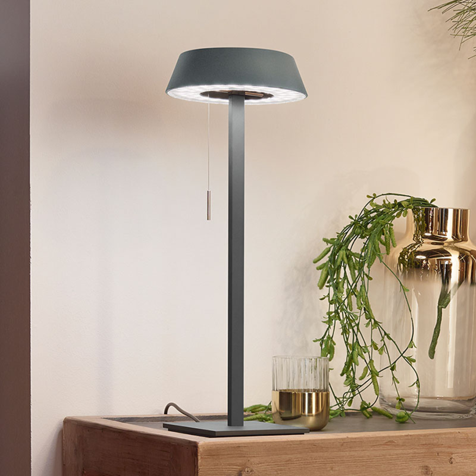 OLIGO Glance LED-bordlampe, dimmbar trekkbryter