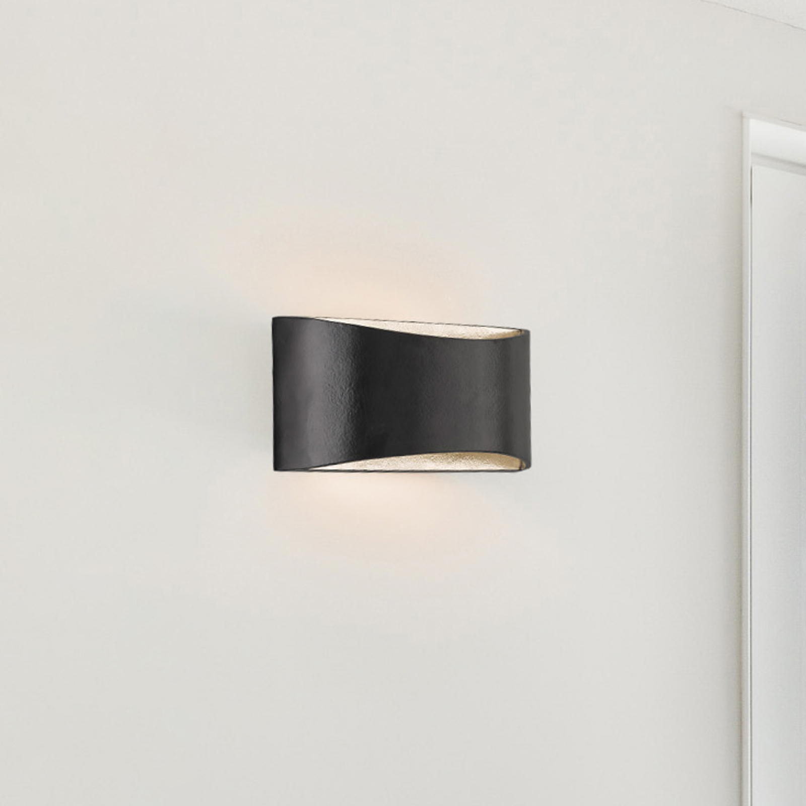 Candeeiro de parede LED Arles, regulável, preto