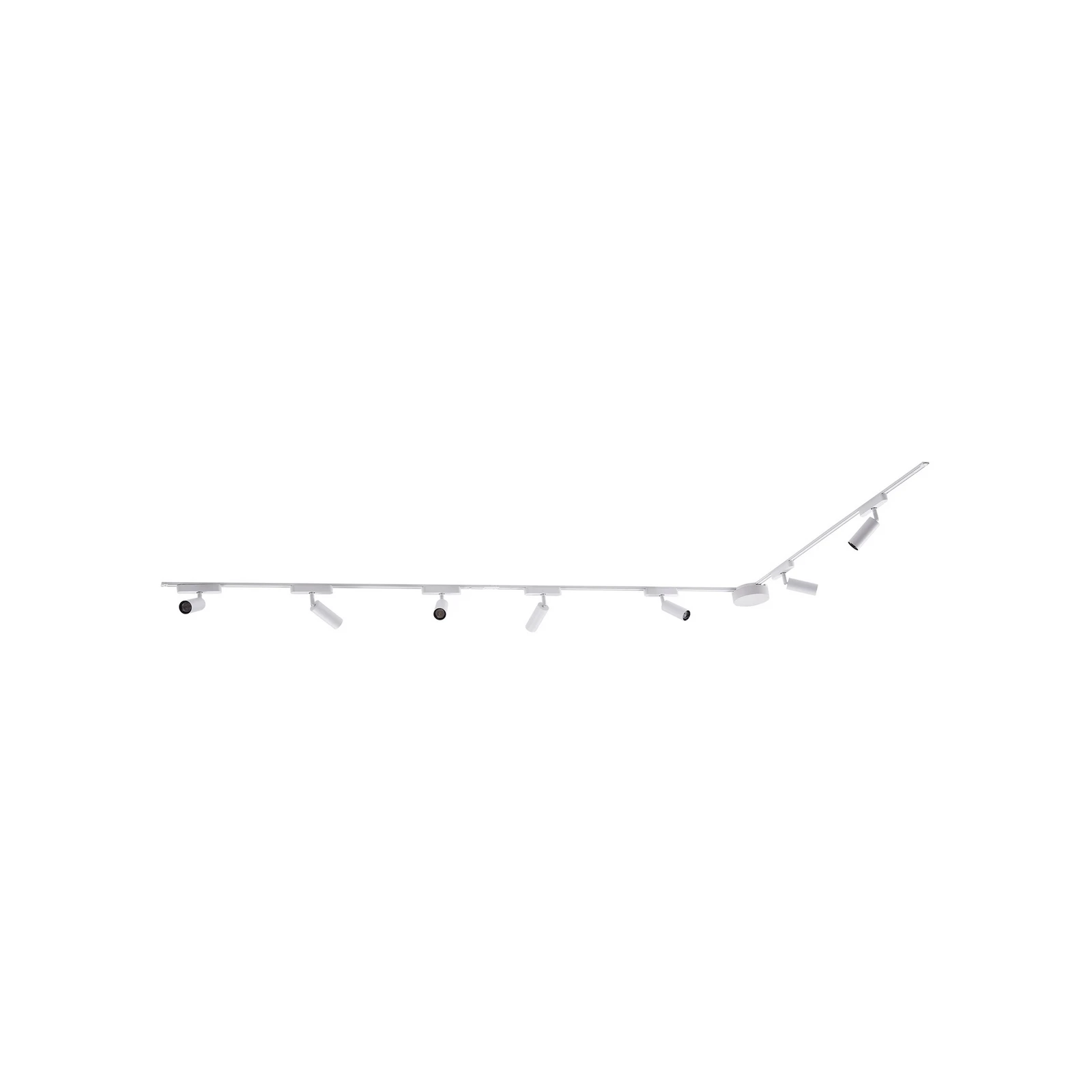 Track lighting system 48 V Lumaro, spots, 7-bulb, white, Ø4cm, dimmable