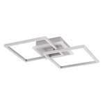Lindby LED-Deckenlampe Fjardo, eckig, silber, CCT, Remote