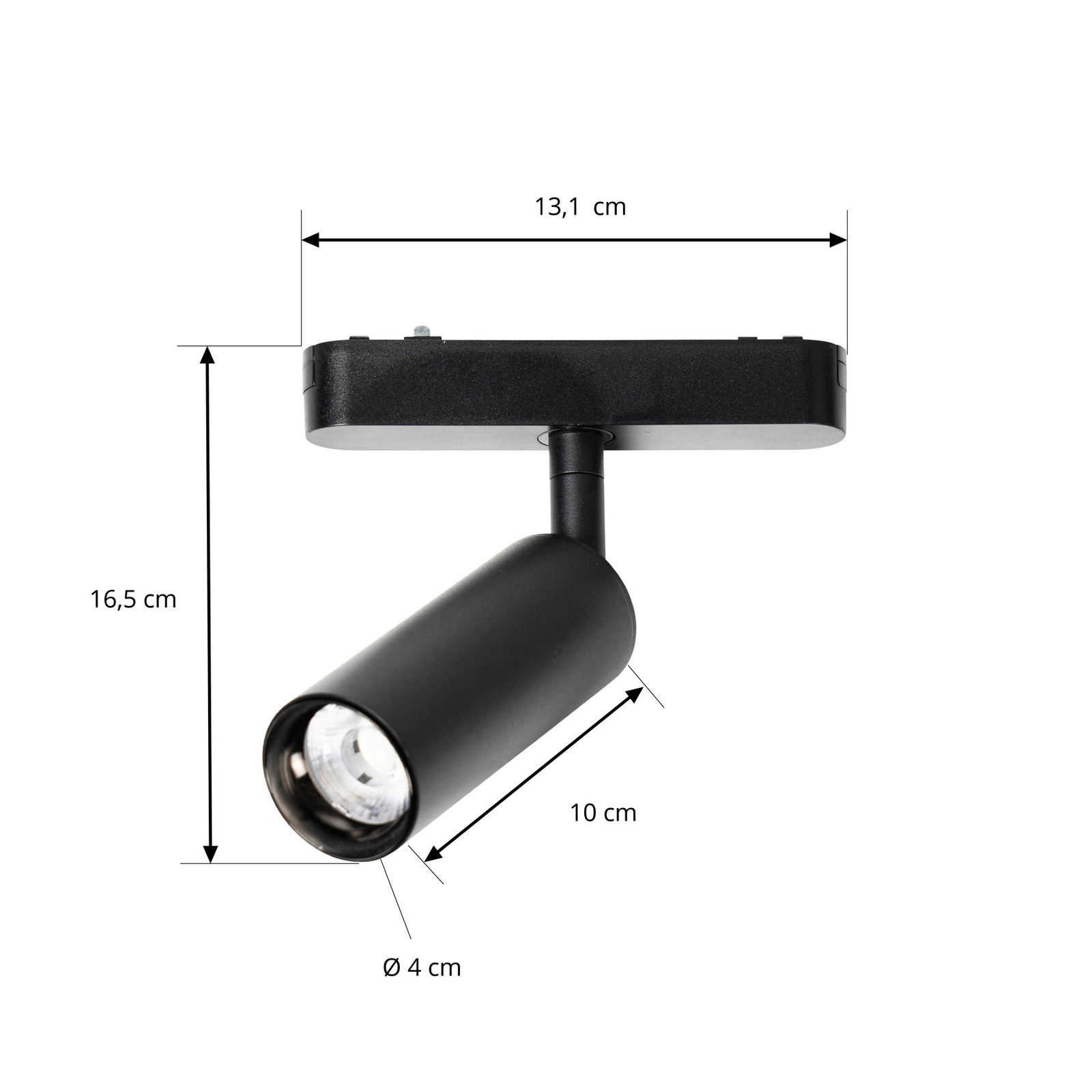 Lindby spot 48 V Lumaro, zwart, Ø 4 cm, aluminium, dimbaar