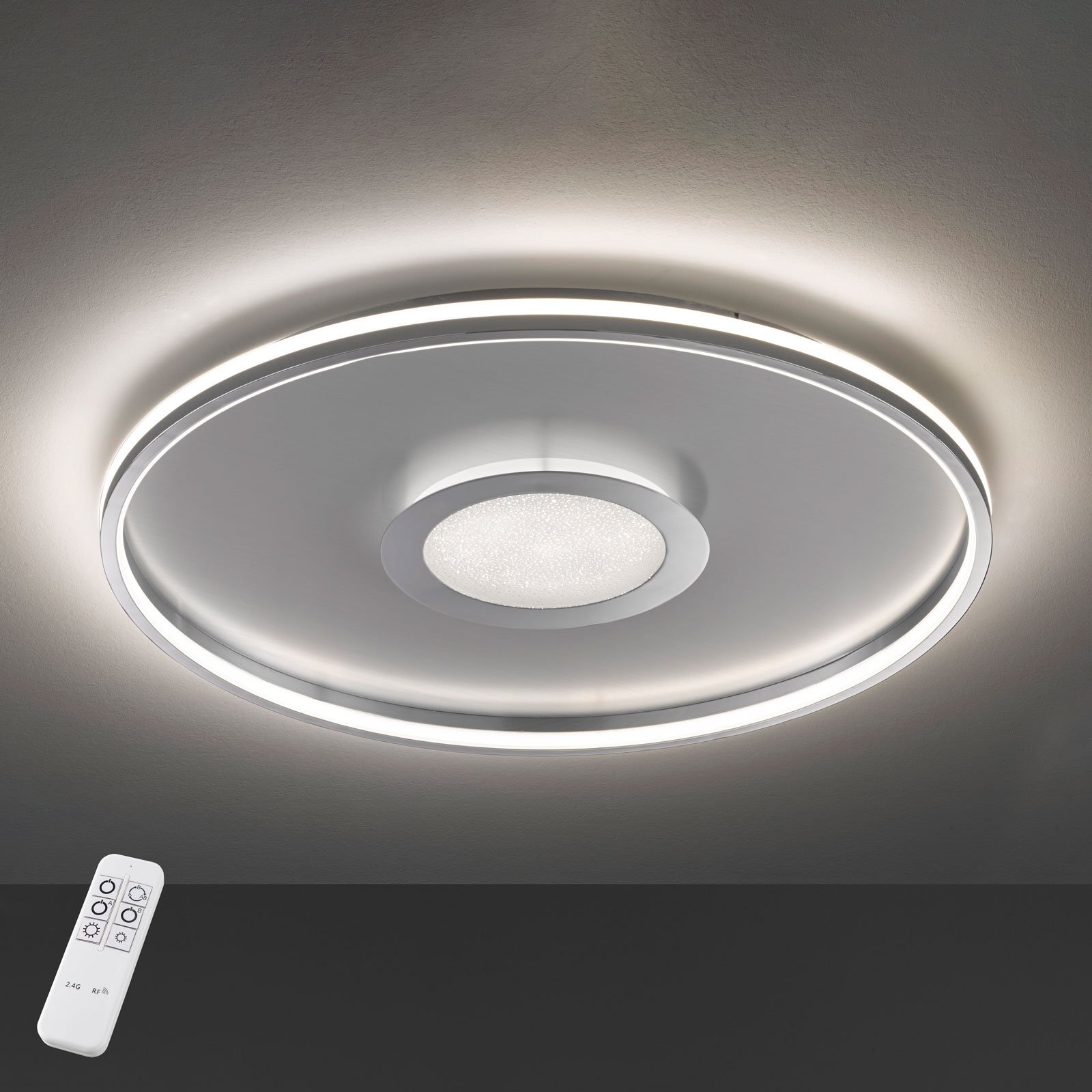 LED ceiling light Bug round, chrome, 60cm