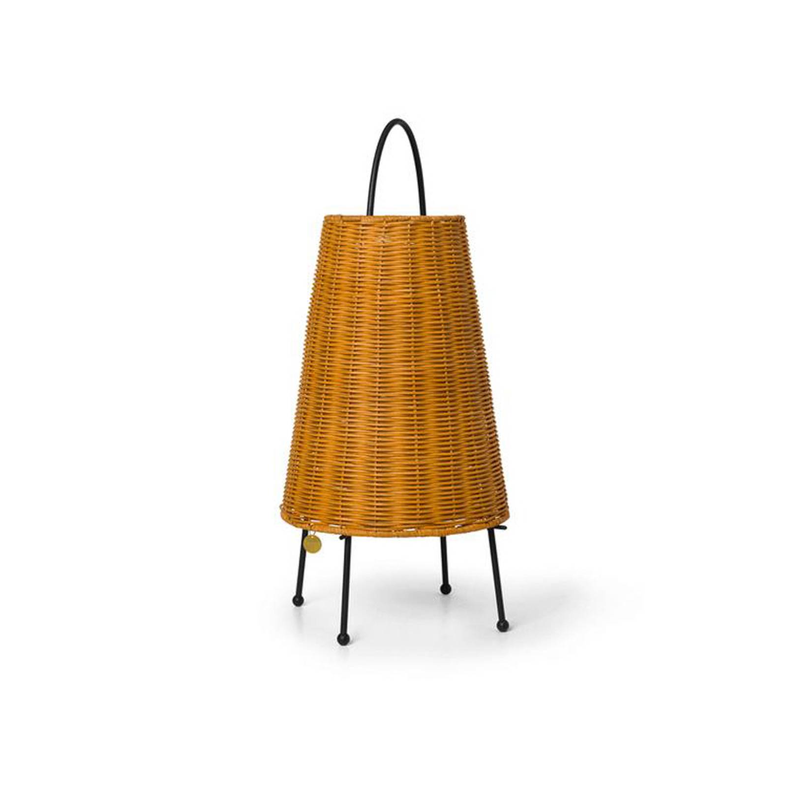 ferm LIVING LED ładowalna lampa stołowa Porti Pleciona, rattanowa,