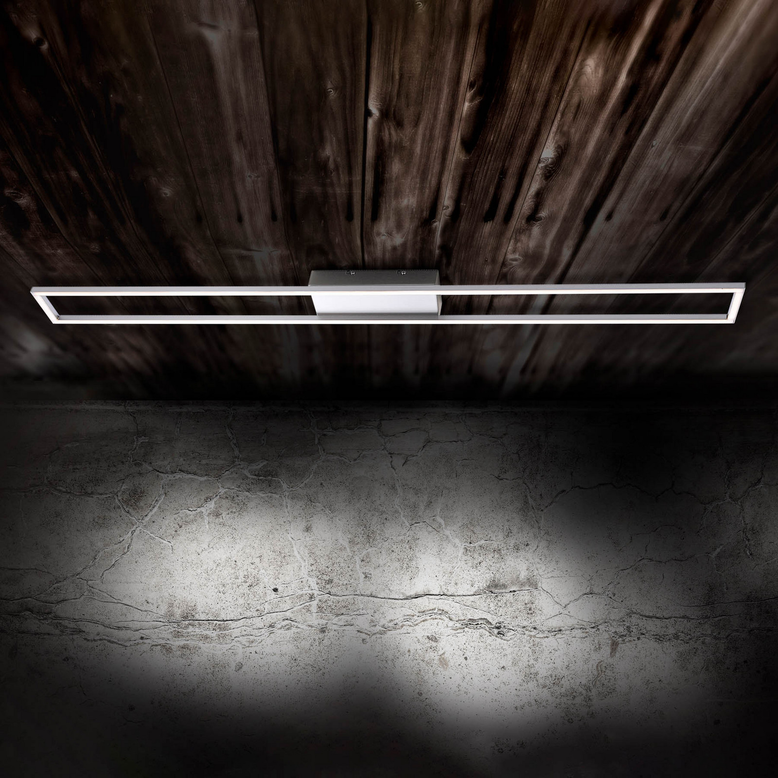 Paul Neuhaus Plafonieră LED Inigo culoare oțel 110 cm lungime - Camera de zi / sufragerie - modern - Metal