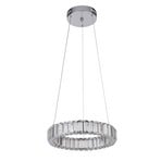 Filumena LED pendant light, grey/clear, metal/glass, Ø 35 cm