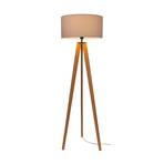 Gulvlampe Maira, tripod, beiset furu, grå