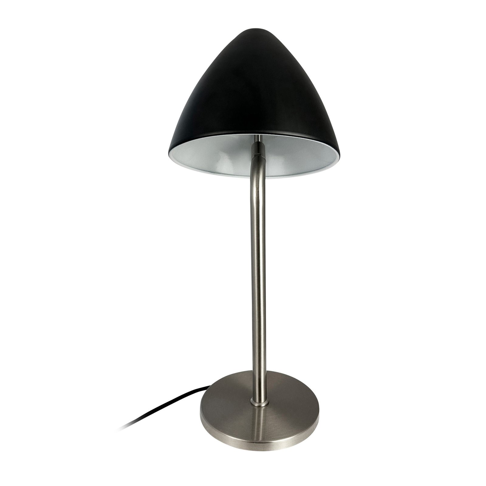 Dyberg Larsen Tischlampe Oulu, schwarz/stahl, Höhe 47 cm