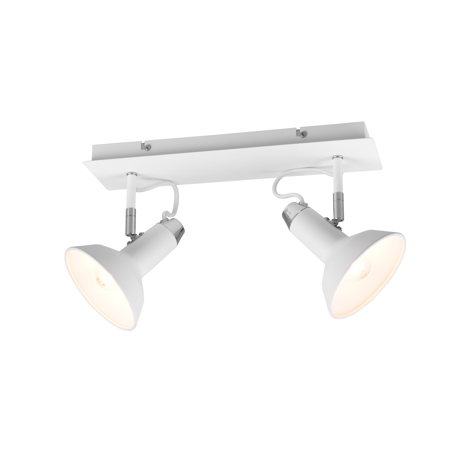 Faretto da soffitto Roxie orientabile a 2 luci bianco opaco