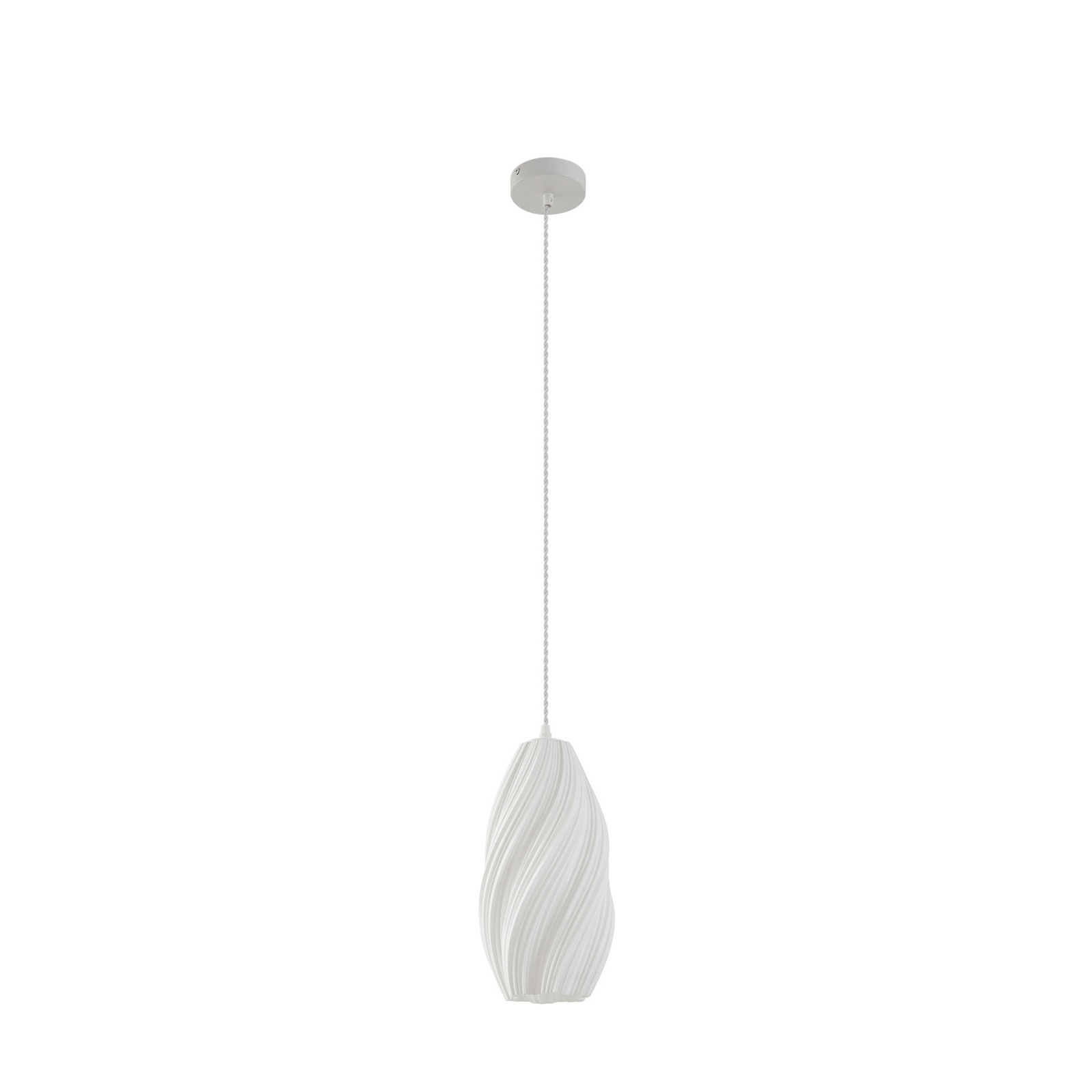 Lindby hanglamp Nuvia, Ø 15,5 cm, wit, gedraaid