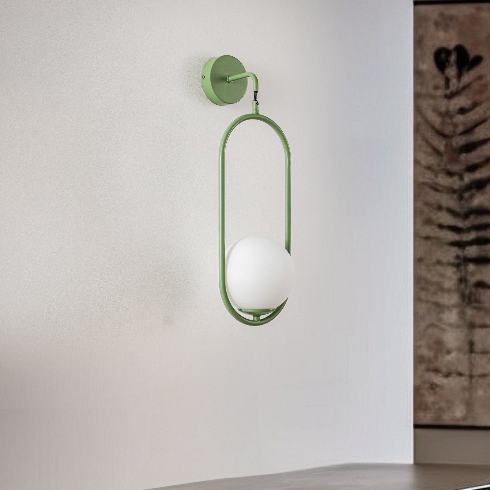 Samba wall light, 1-bulb, green/white
