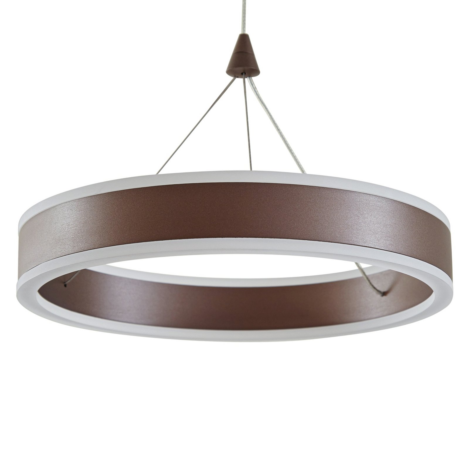 Lucande LED-Hängeleuchte Kolo, 86 cm, 2-flg., braun, dimmbar