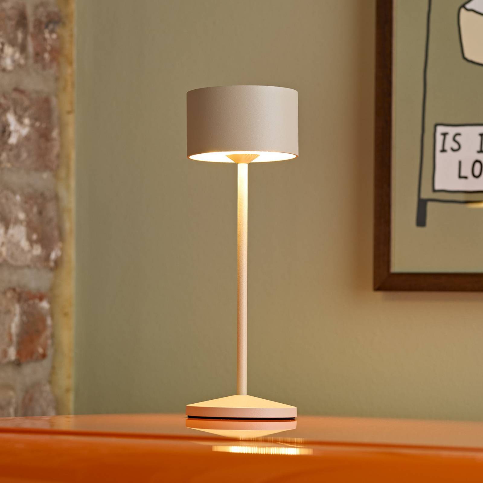 LED-Akku-Tischleuchte Veluna, beige, 3er-Set, 25 cm, IP44 günstig online kaufen