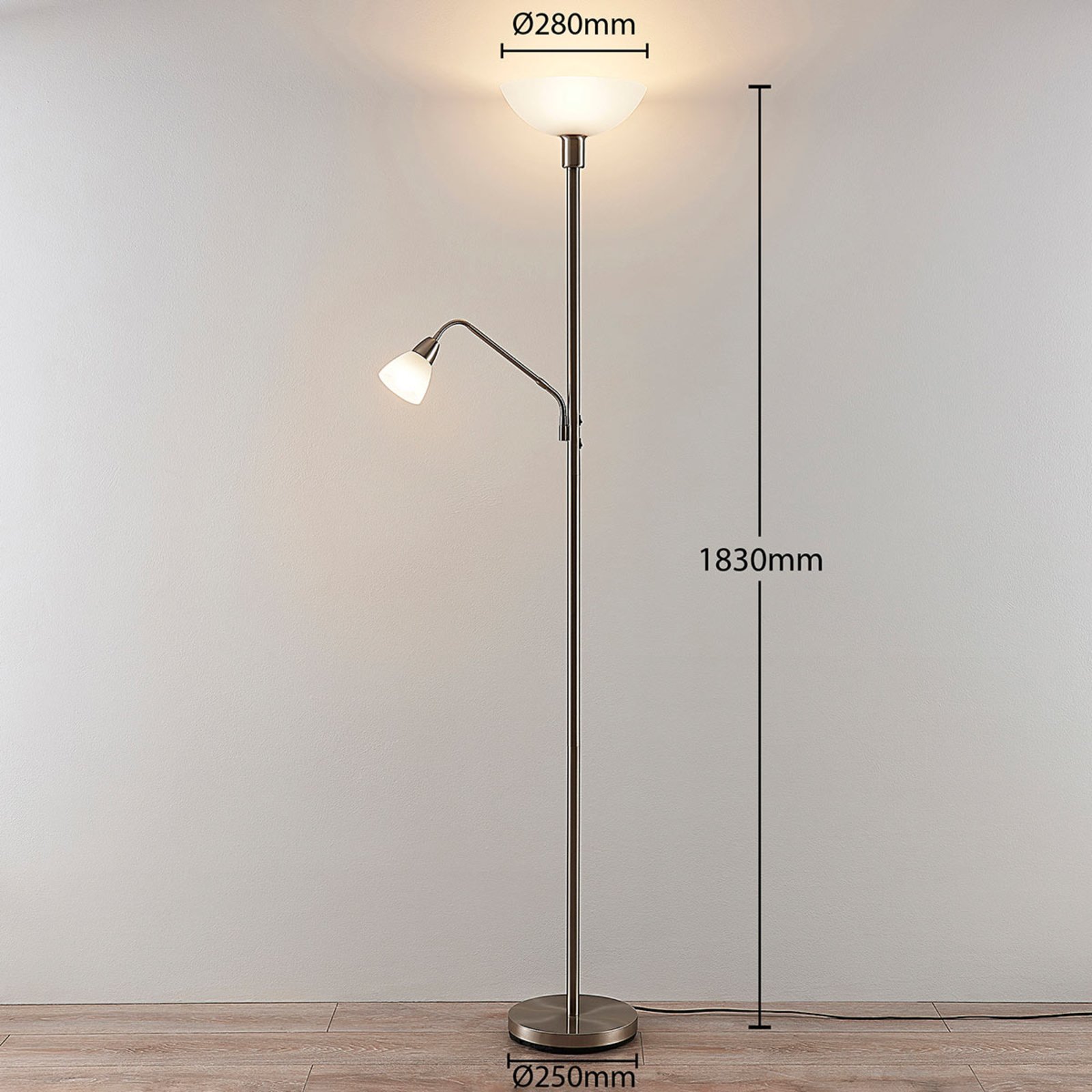 Jost Floor Lamp Nickel - Lindby