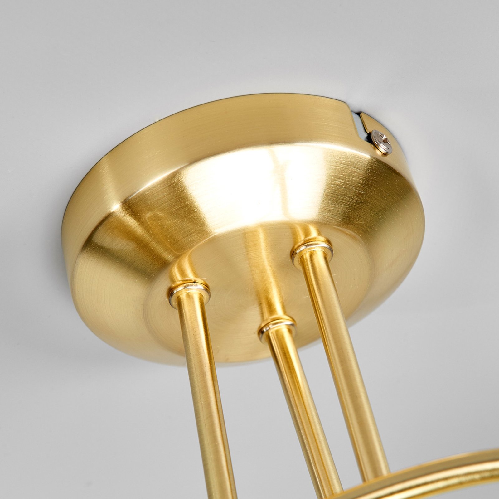 Lindby Deckenlampe Elaina, Ø52cm, 3-flg., messing, Glas, E14