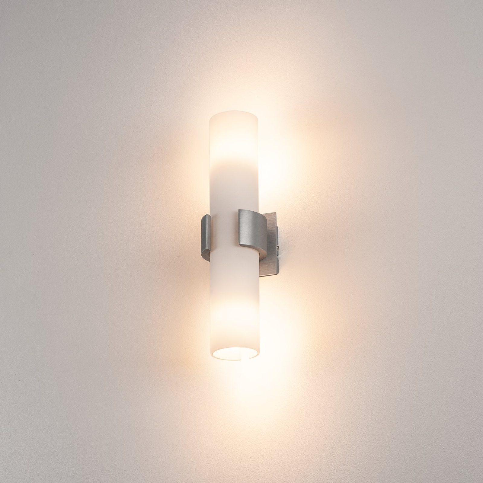SLV Dena II Wall Light Glass, for Hallway, Brushed aluminium, glass, E14, 40 W, energy efficiency: A++, W: 8 cm, H: 30 cm