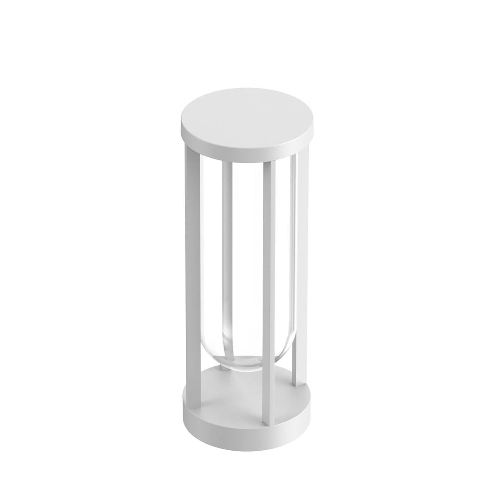 Flos FLOS In Vitro Bollard 1, 2.700 K, 40 cm, bianco, alluminio, vetro, 11 W, altezza: 40 cm