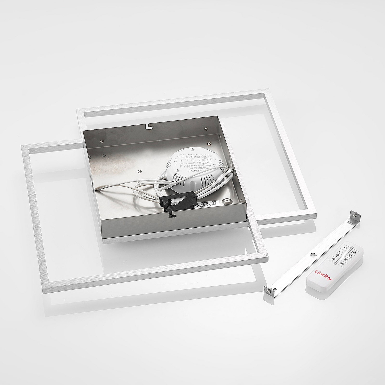Lindby Zayd LED-Deckenleuchte, nickel, dimmbar