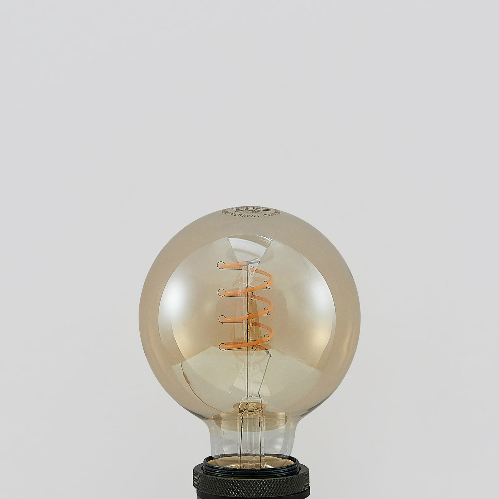 Lucande LED-Lampe E27 G95 4W 2.700 K dimmbar amber